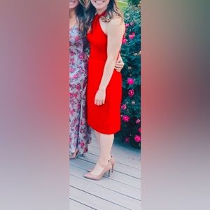 Red Nordstrom Rack Wedding Guest Dress